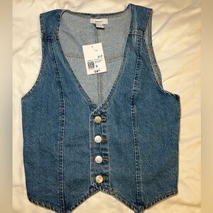 Forever 21 Denim Corsette Womens Sleeveless Crop Top